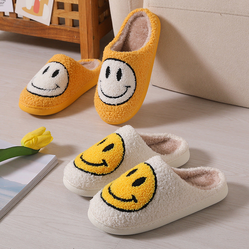 Smiley Face Cotton Slippers