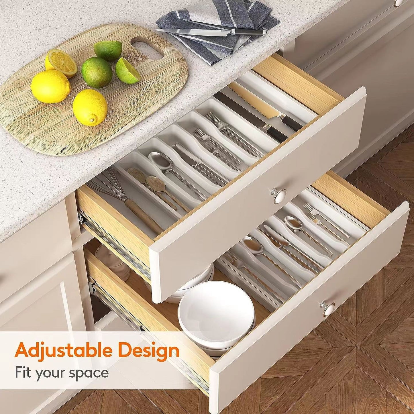 Expandable Utensil Tray, Silverware Drawer Organizer