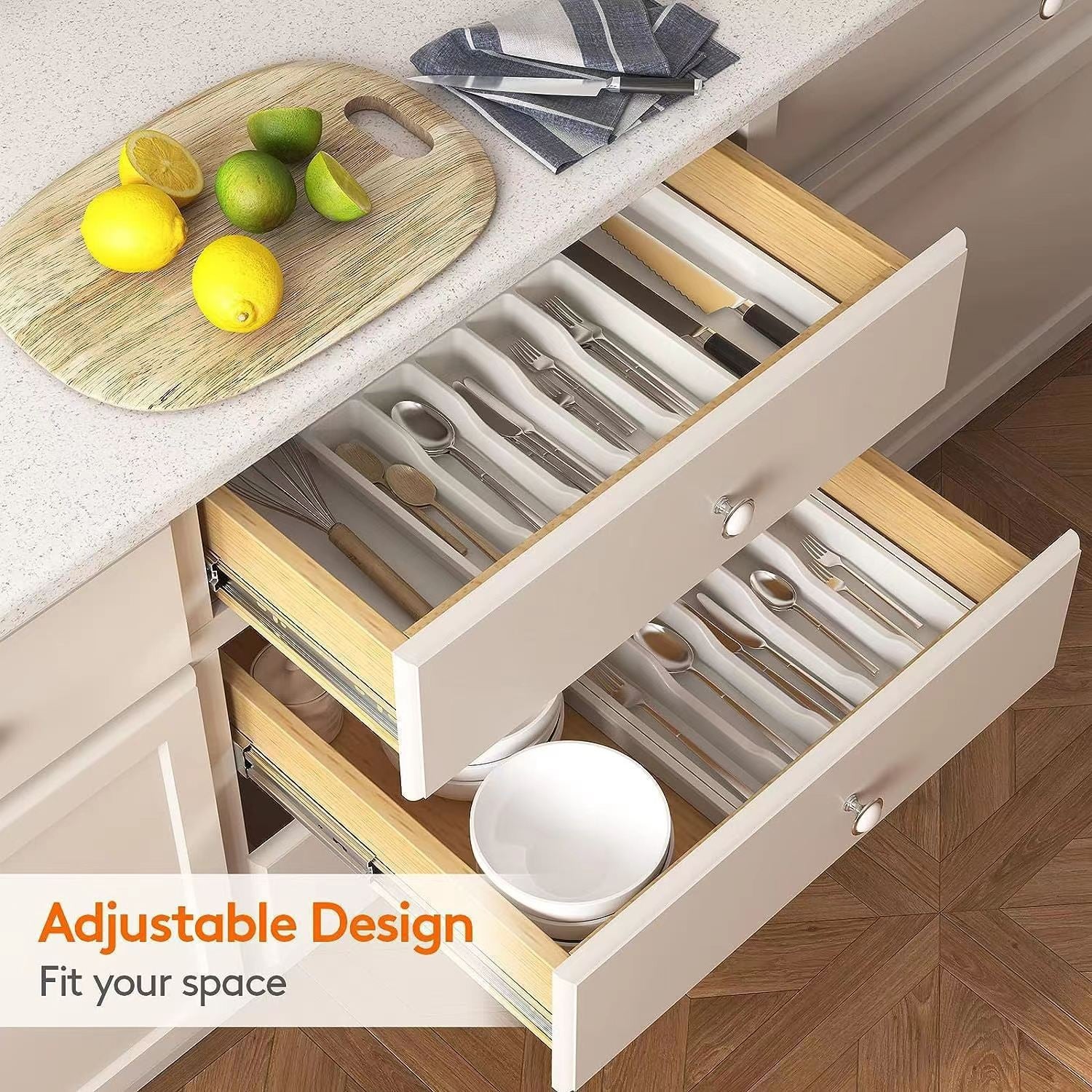 Expandable Utensil Tray, Silverware Drawer Organizer