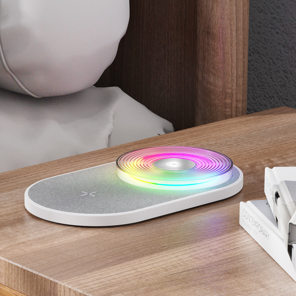 15W Qi Wireless Charging Pad with RGB LED Night Light