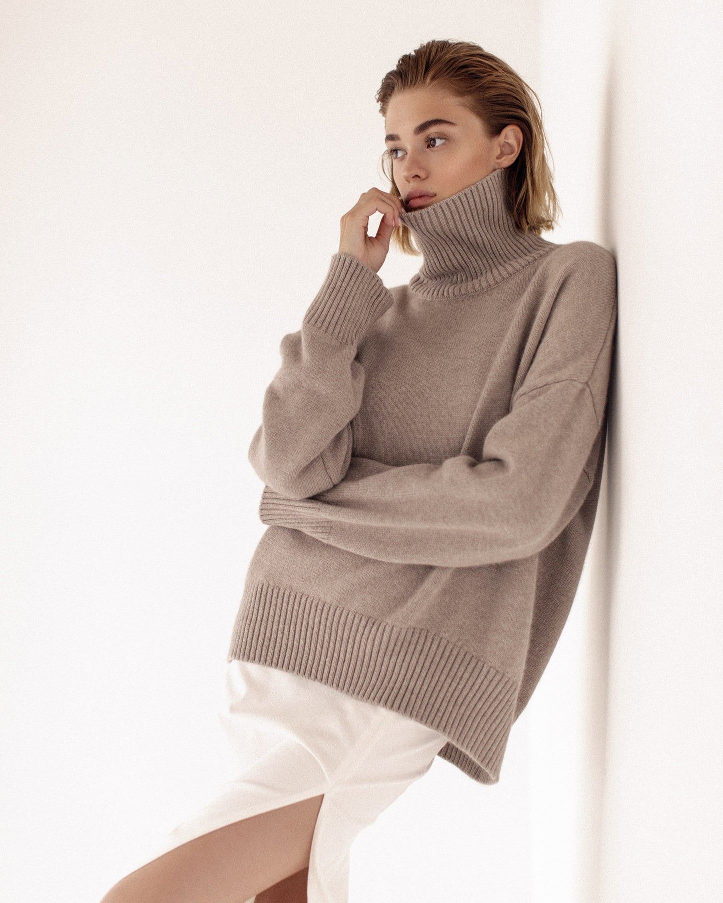 Oversized Wool Turtleneck Sweater