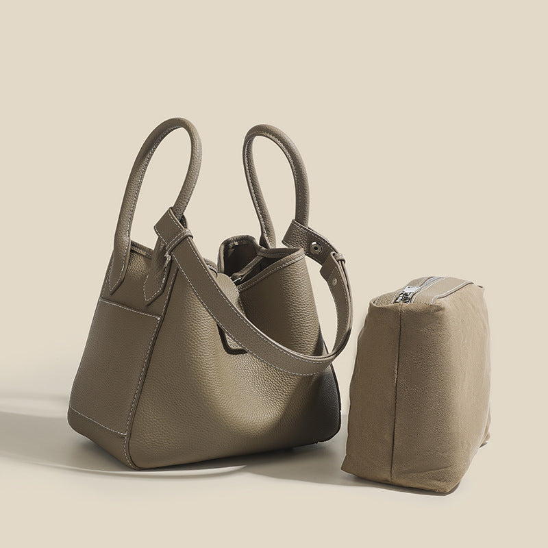 Genuine Cowhide Leather Convertible Shoulder Bag