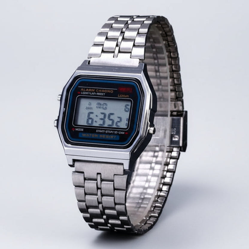Gold-Toned Stainless Steel Digital Watch