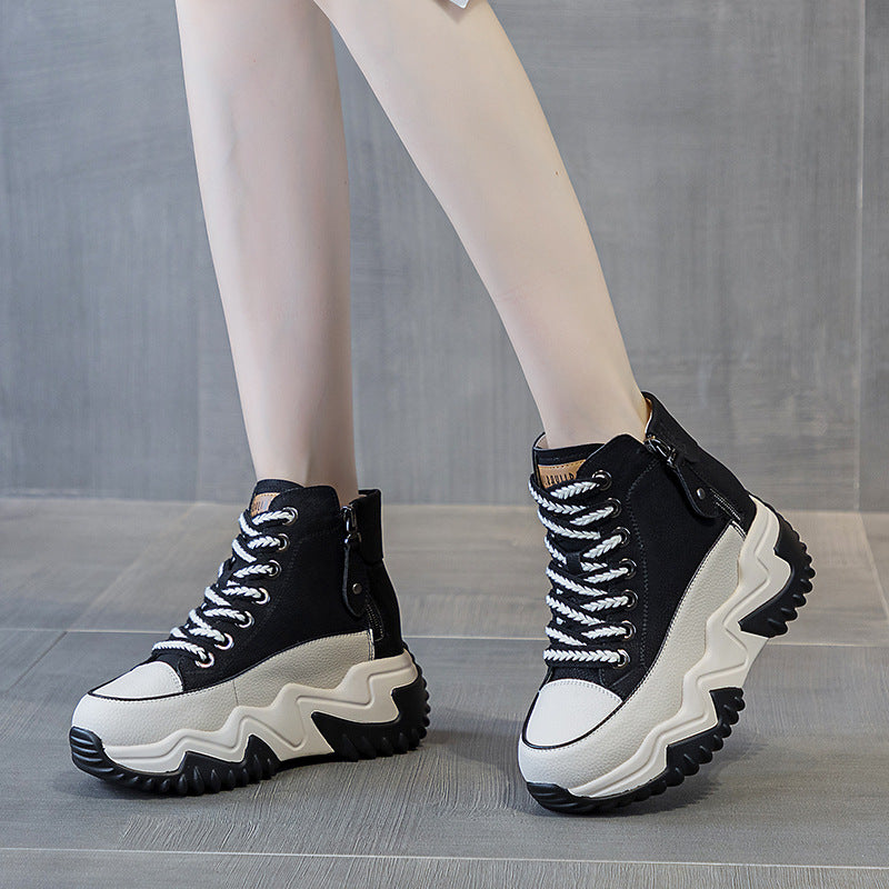 Leather Platform Sneakers for Women