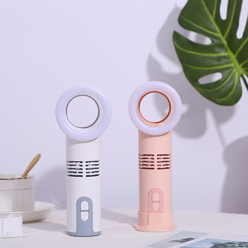 USB Portable 3 Speed Bladeless Handheld Fan with LED Light