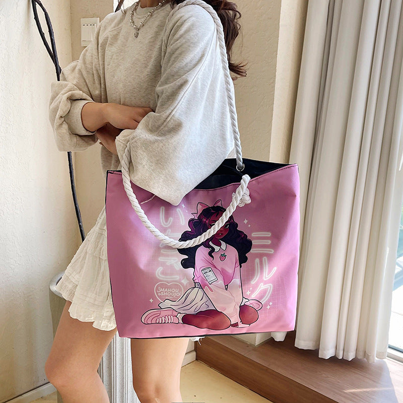 Large Capacity Canvas Graphic Tote Bag