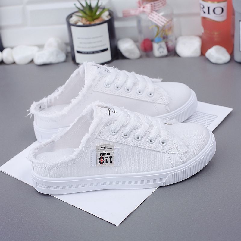 Canvas Slip-on Half Slipper Sneakers