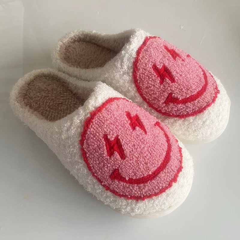 Smiley Face Cotton Slippers