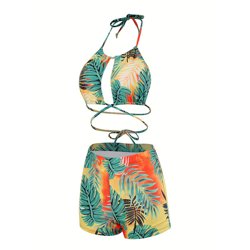 2-Piece Tropical Print Swimsuit