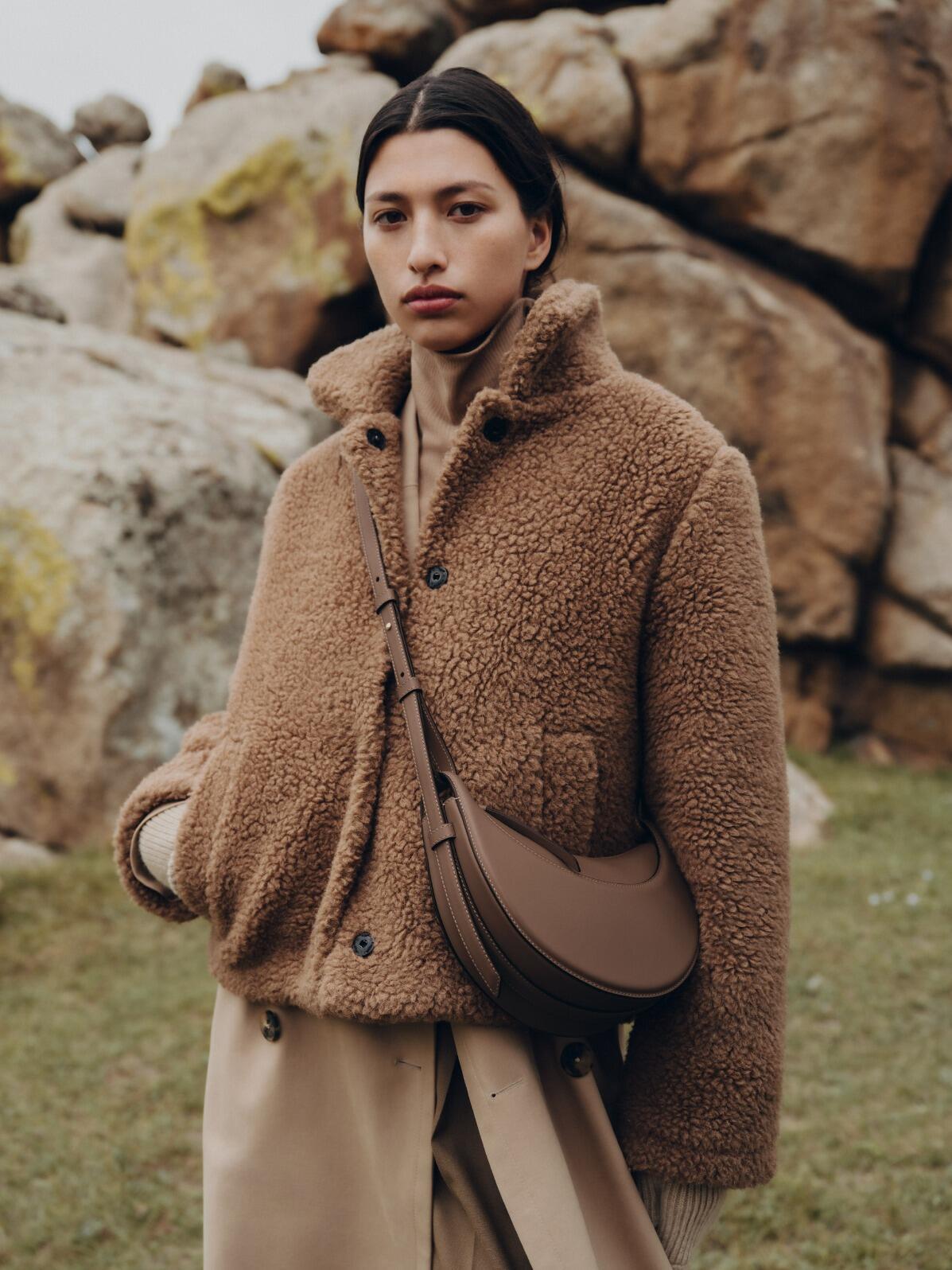 Polène Numéro Dix Bag in Textured Italian Calf Leather