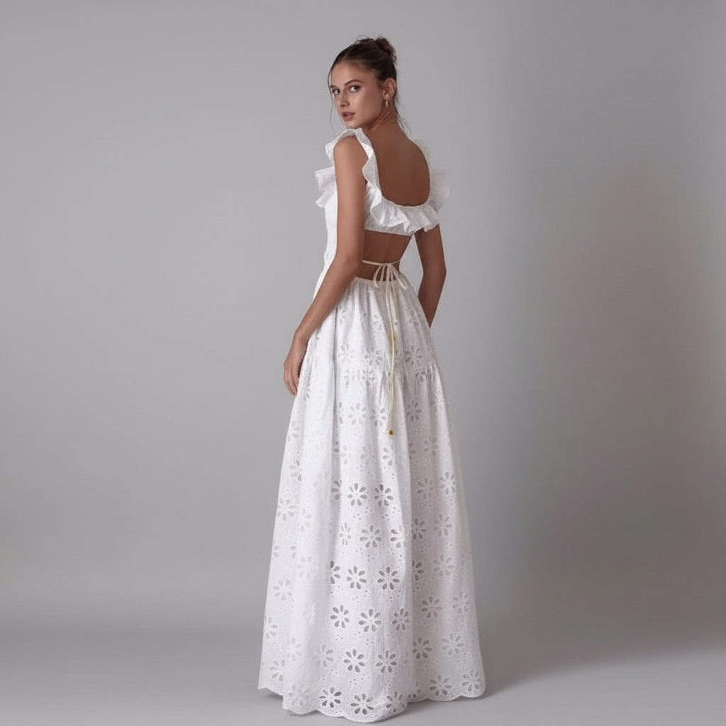 Eyelet Embroidered Maxi Dress