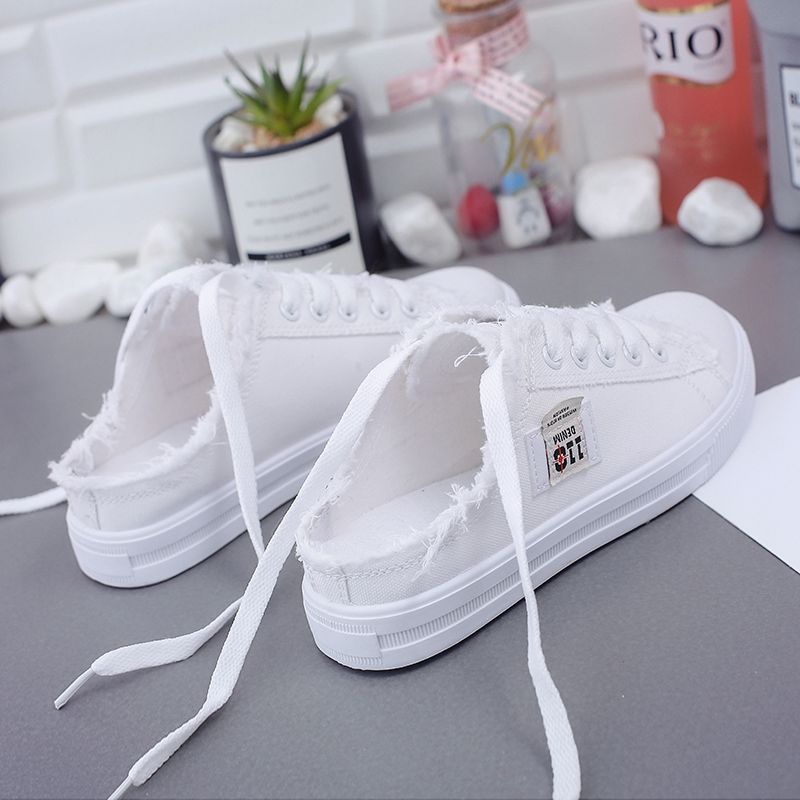 Canvas Slip-on Half Slipper Sneakers