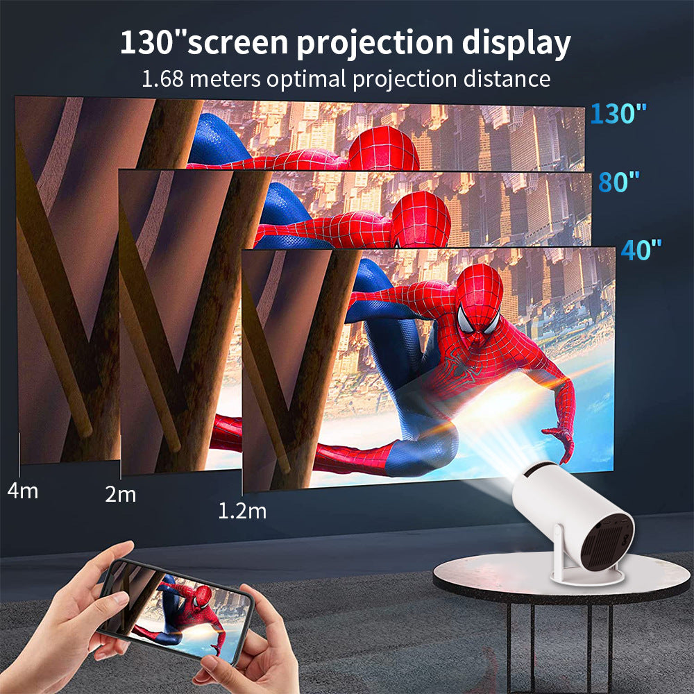 4K Ultra HD Android 12 HY300 Plus Portable Mini Projector with Bluetooth 5.0