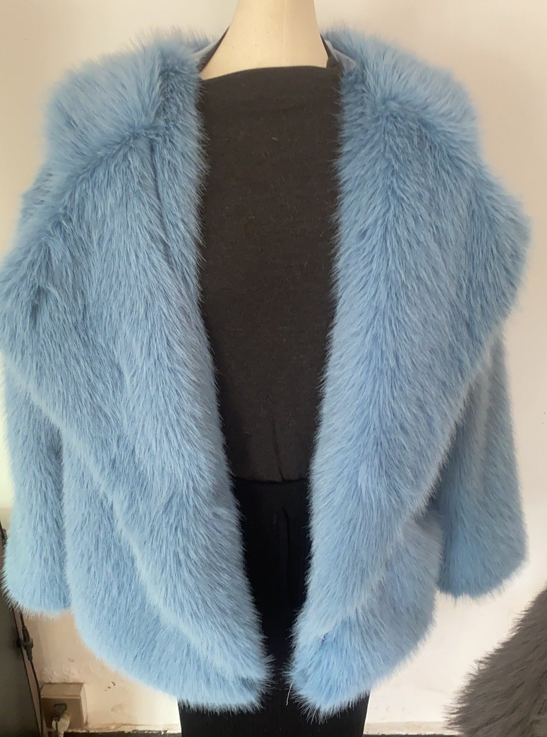 Faux Fox Fur Mid-Length Coat