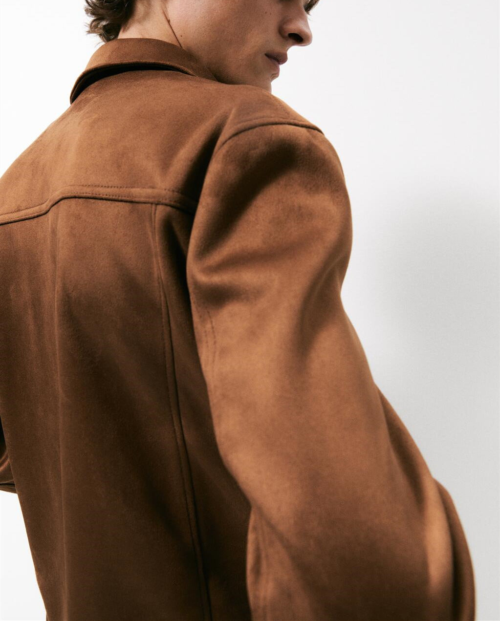 Men's Faux Suede Loose-Fit Leather Jacket