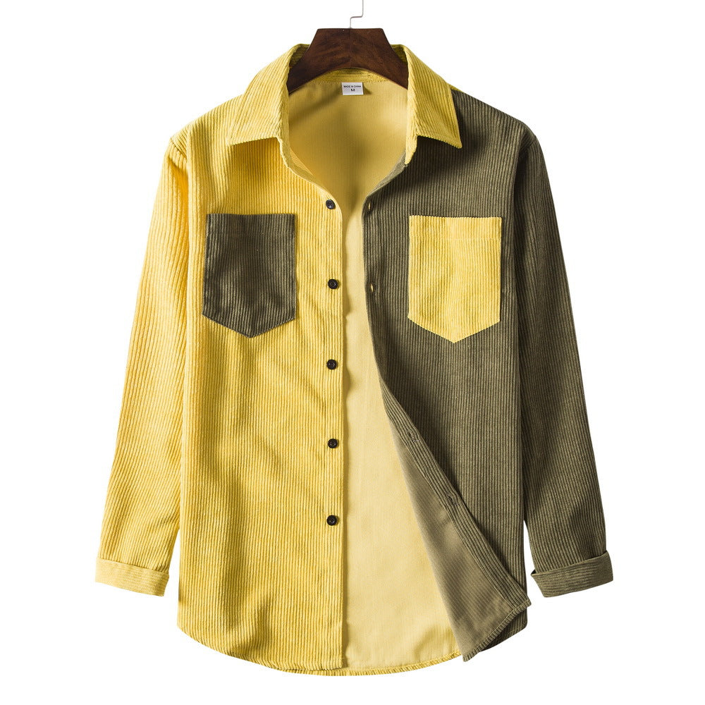 Men's Patchwork Corduroy Shirt