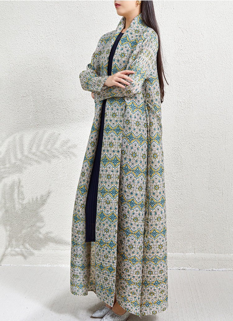 Printed Open Front Abaya