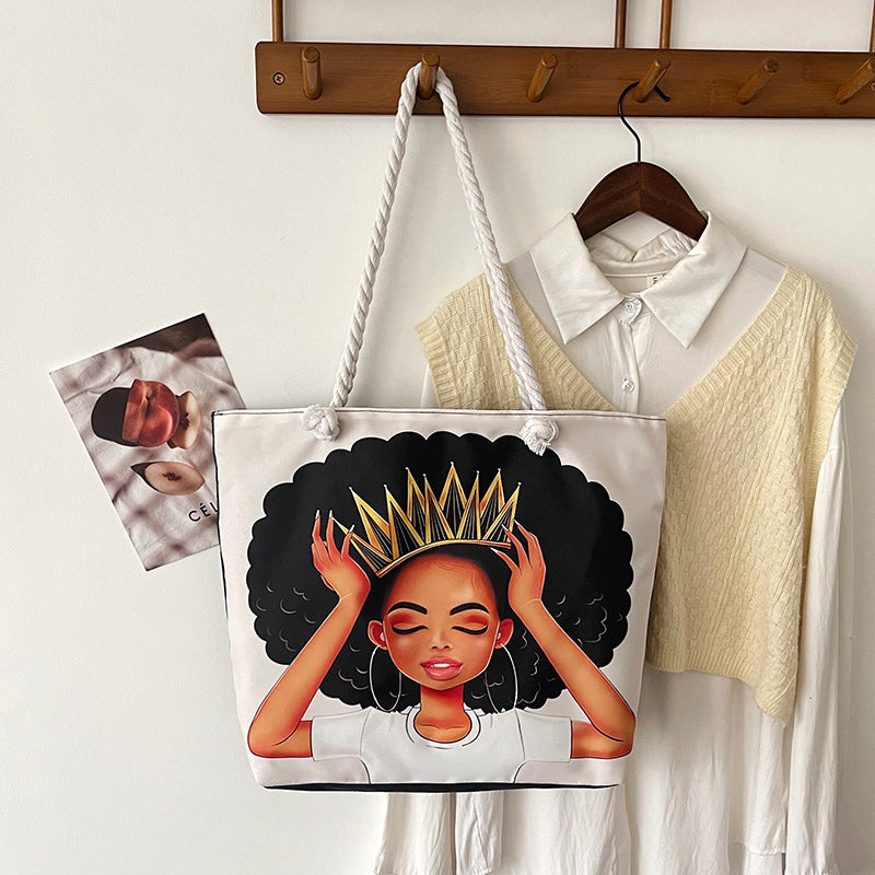 Large Capacity Canvas Graphic Tote Bag