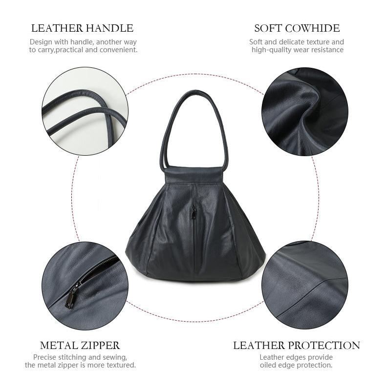 Soft Cowhide Genuine Leather Shoulder Bag