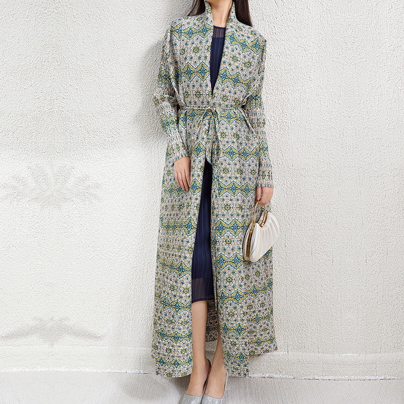 Printed Open Front Abaya