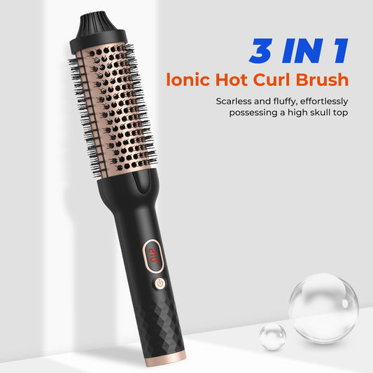 Heated Round Styling Brush, Hair Curler & Straightener