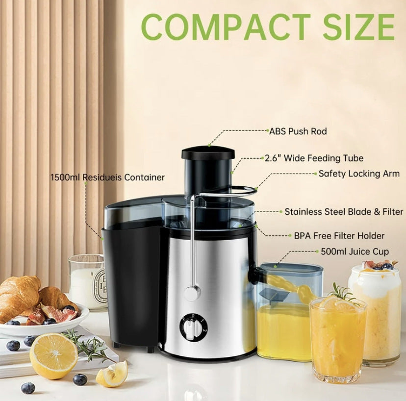 400W Stainless Steel Centrifugal Juicer with 500ml Cup