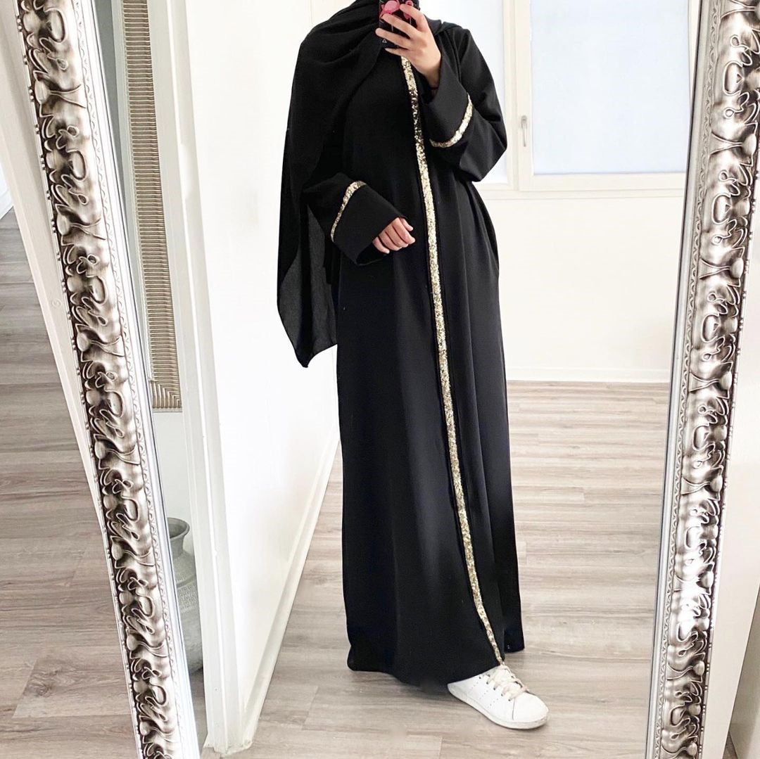 Loos Abaya with Gold-Trimmed Edges