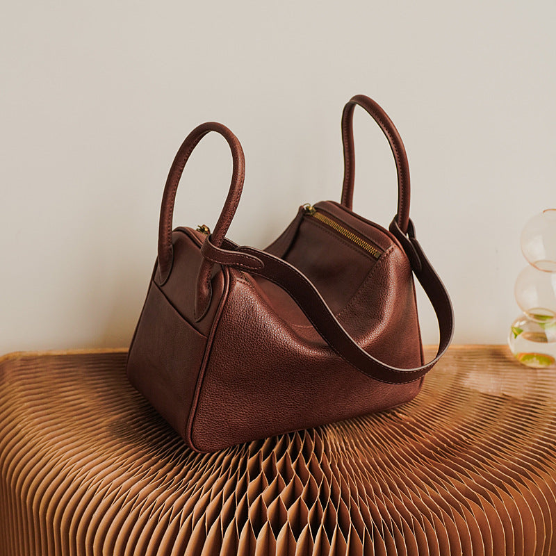 Vegetable Tanned Leather Large Capacity Shoulder Bag