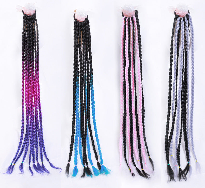 Colorful Braided Synthetic Hair Ponytail Extensions