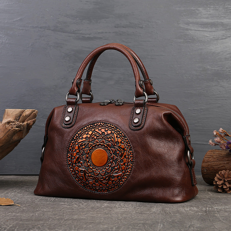 Top Layer Cowhide Genuine Leather with Shoulder Strap