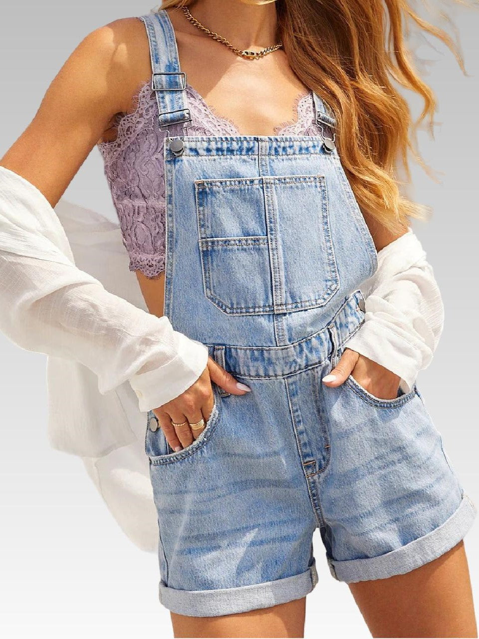 Women's Multi-Pocket Overall Shorts
