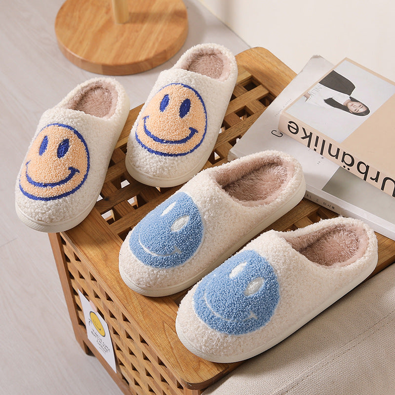 Smiley Face Cotton Slippers