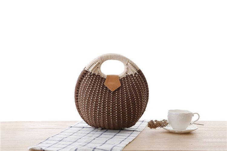 Rattan Shell Woven Handbag