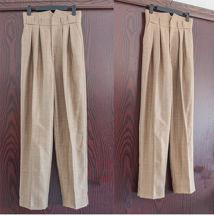 High Waisted Pleated Wide Leg Pants