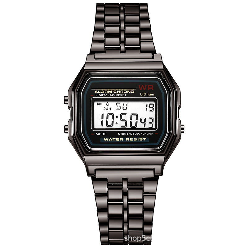 Gold-Toned Stainless Steel Digital Watch