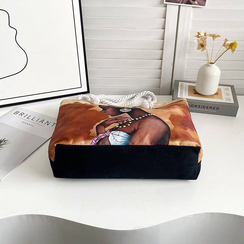 Large Capacity Canvas Graphic Tote Bag