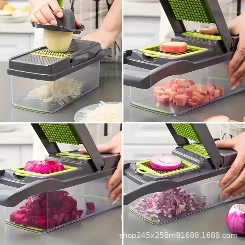 14pcs Multifunction Vegetable Chopper Slicer Grater