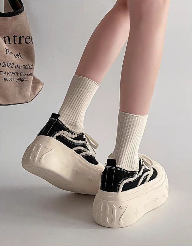 Gothic Canvas Platform Sneakers