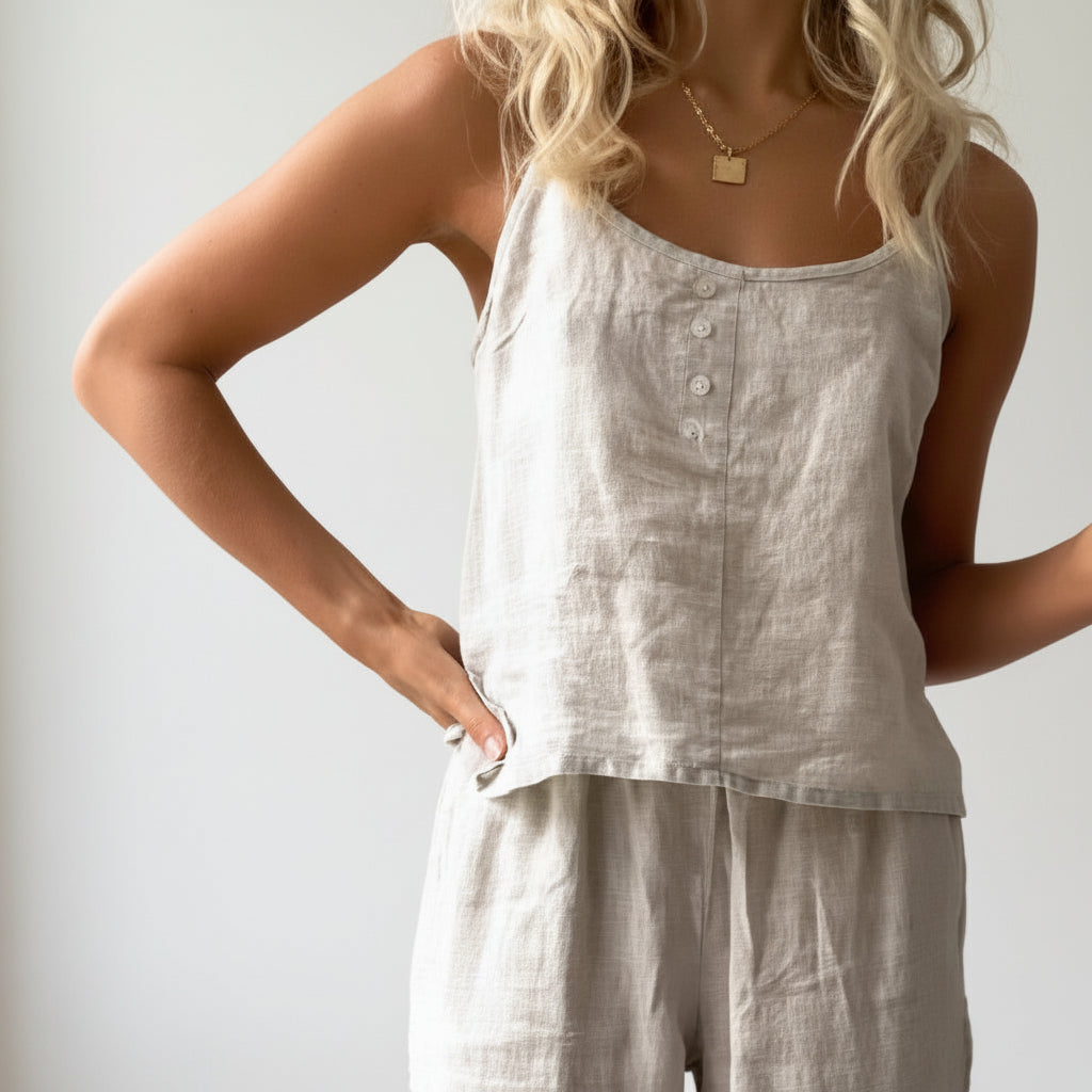 2-Piece Cotton-Linen Loungewear Set