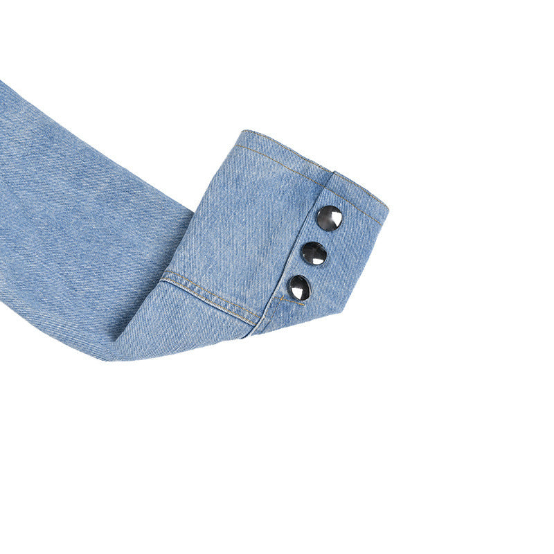 Irregular Denim Patchwork Blazer