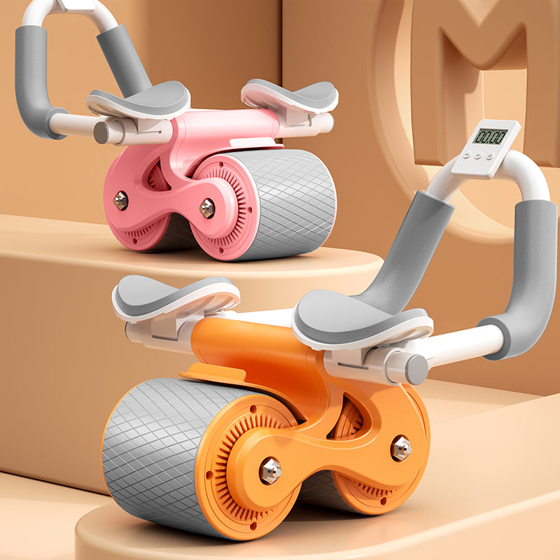 Automatic Rebound Ab Roller Wheel with Elbow Support and Phone Holder