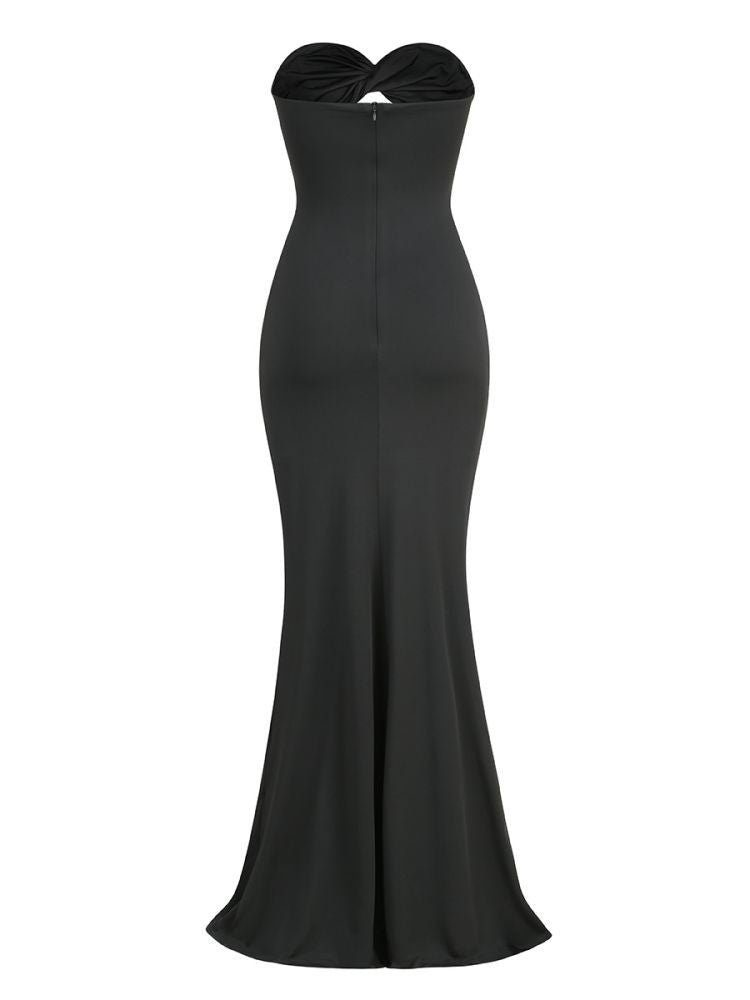 Strapless Knot Cut-Out Gown