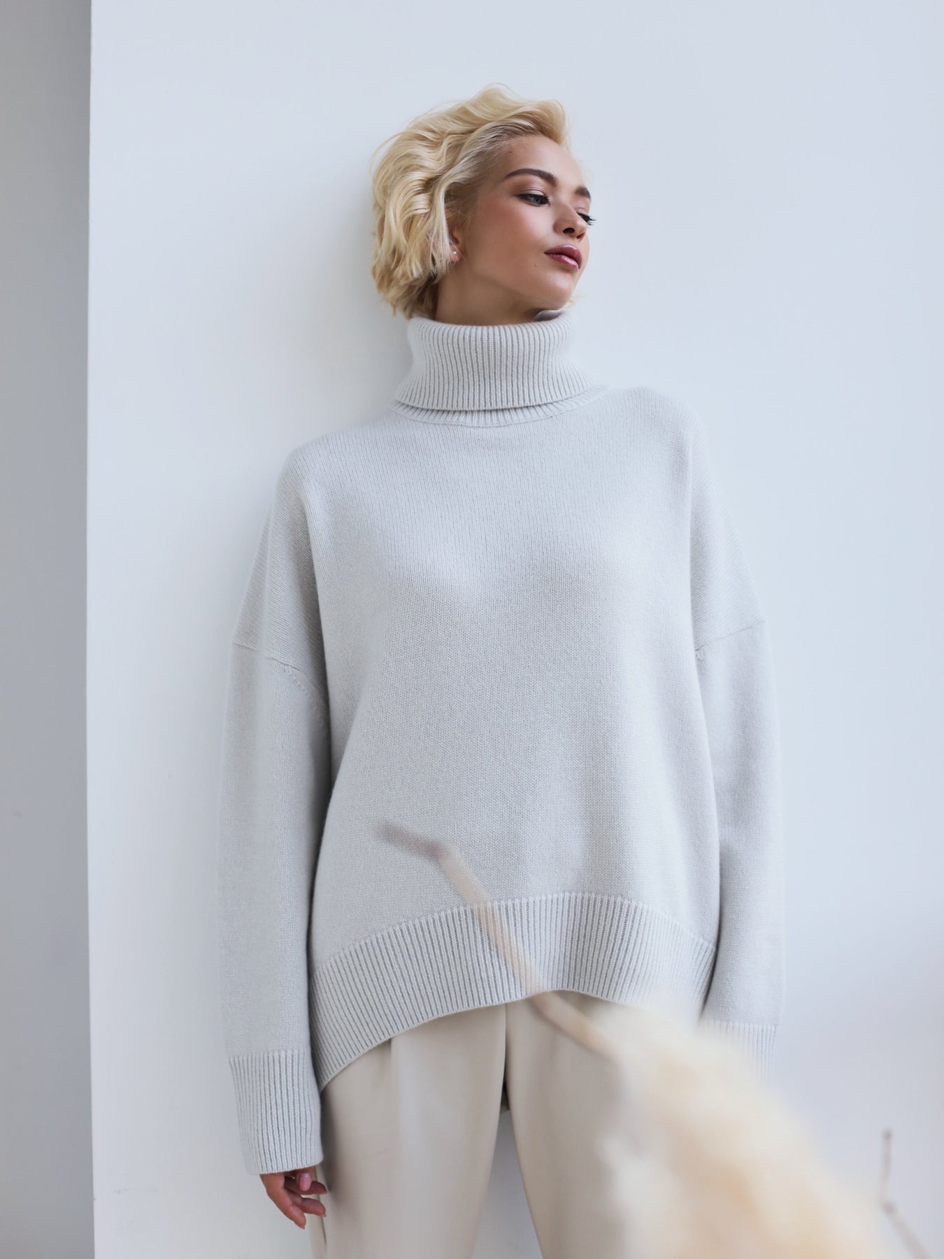 Oversized Wool Turtleneck Sweater