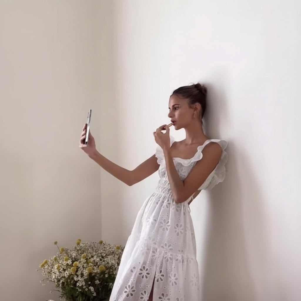 Eyelet Embroidered Maxi Dress