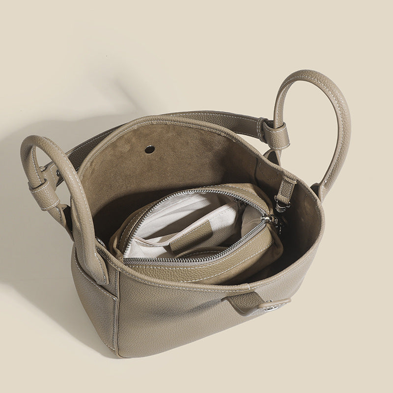 Genuine Cowhide Leather Convertible Shoulder Bag