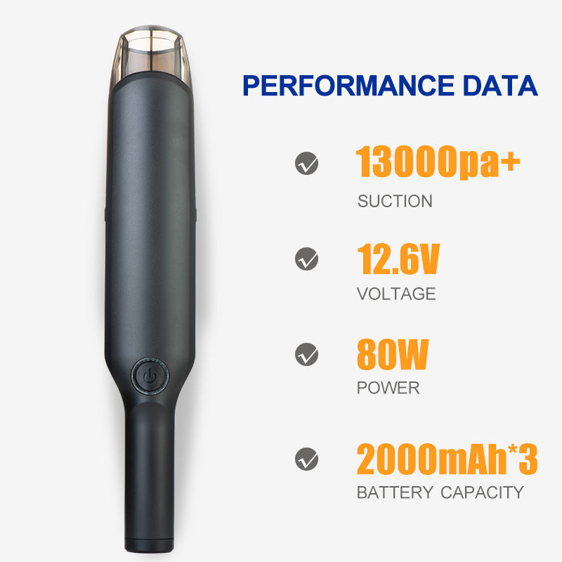 13KPa High-Suction Portable USB Cordless Car Vacuum Cleaner for Dry and Wet Cleaning