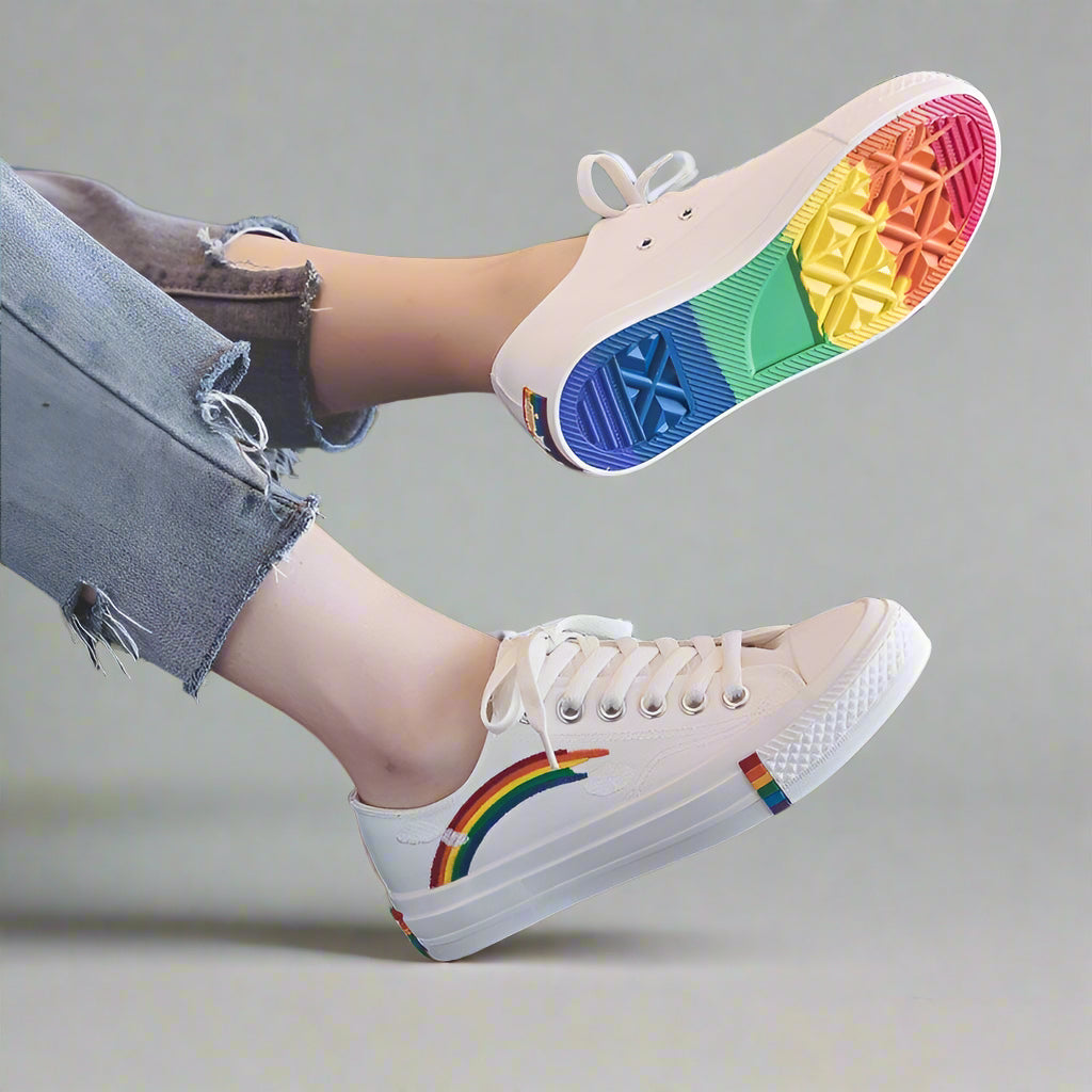 Women's Rainbow Canvas Sneakers