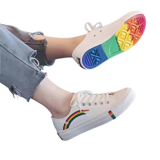 Women's Rainbow Canvas Sneakers