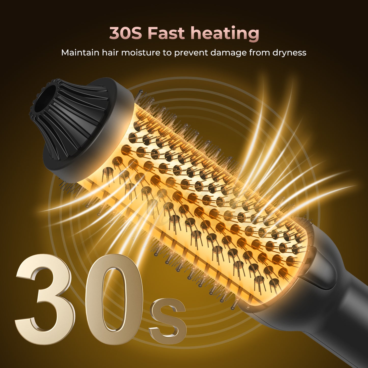 Heated Round Styling Brush, Hair Curler & Straightener