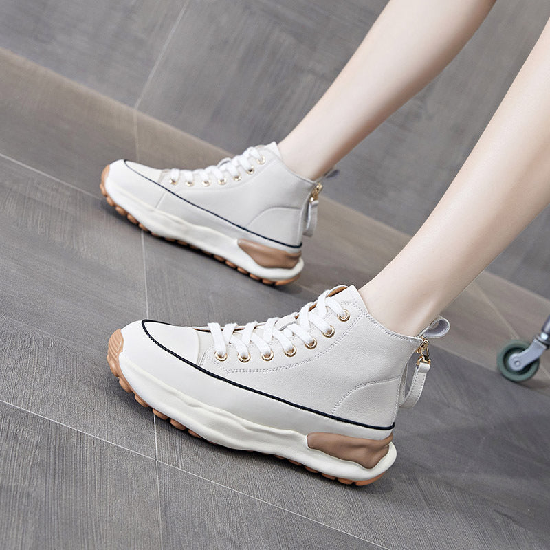 Women's Leather Platform Sneakers
